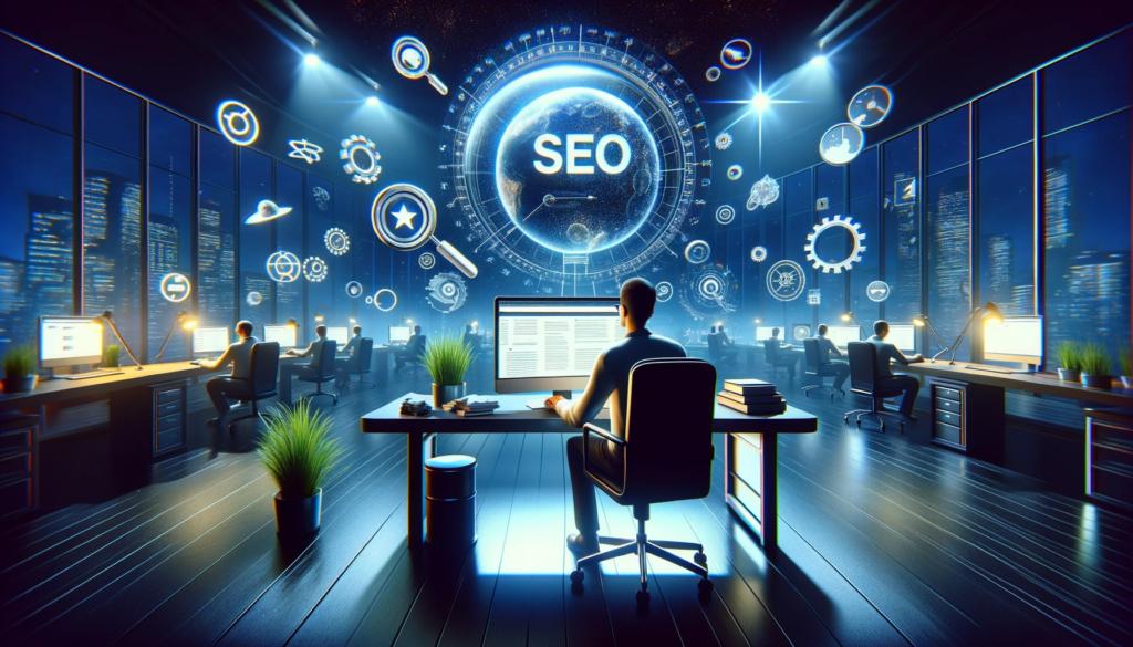 Criador de conteúdo trabalhando na produção de material utilizando SEO Centrado no Usuário